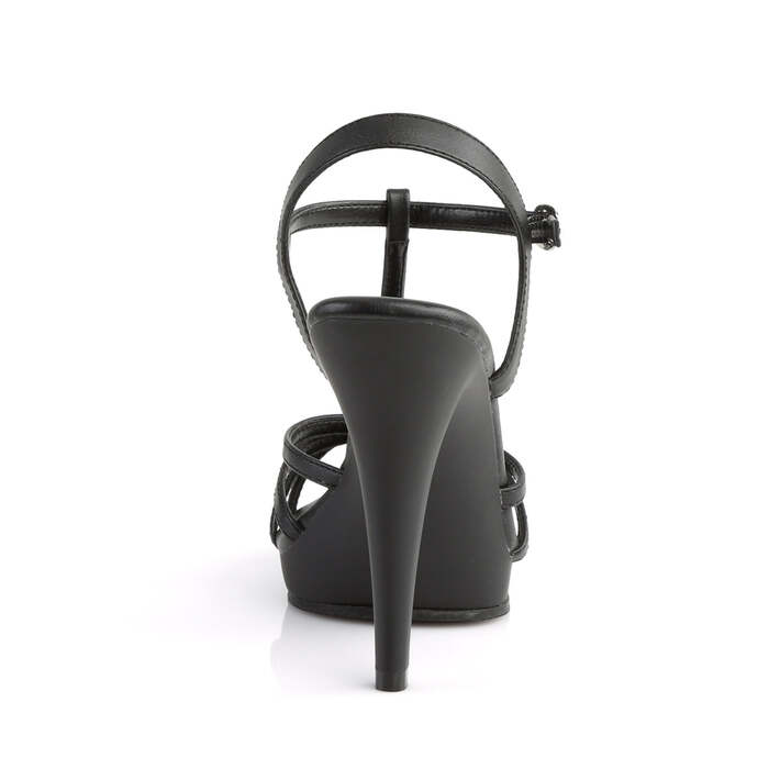 Босоножки Flair-420 **Каблук 4 1/2 дюйма, Т-образный ремешок шириной 1/2 дюйма, черная веганская кожа