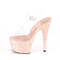 Босоніжки Pleaser Adore-708LG *7 дюймів на підборах, 2 3/4 дюйма з ремінцем на щиколотці PF, з блискітками на підошві, прозорі/рум'яні