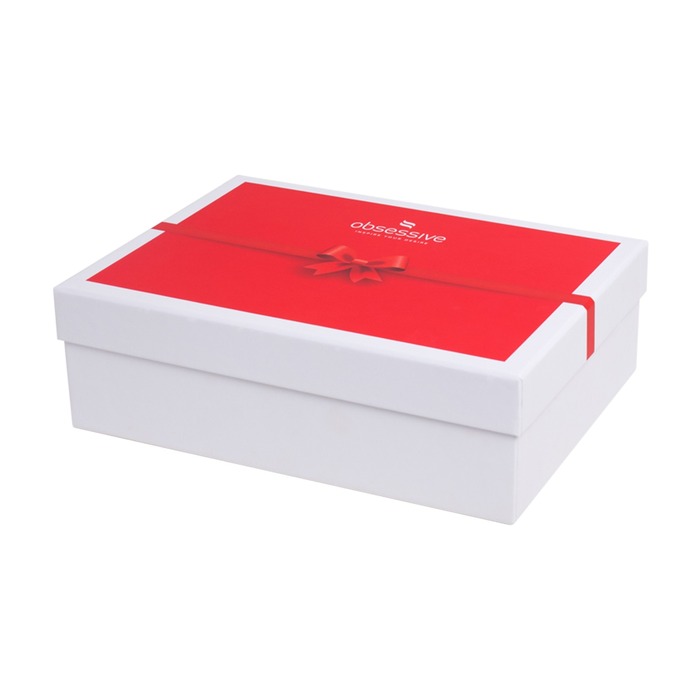 Комплект ніжно-рожевий Obsessive Lilines з чорною обробкою, L/XL