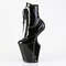 Чоботи Pleaser Boots Worship-1020 без підборів, 10 дюймів, зі шнурівкою спереду 4 3/4 дюйма, чорний лакований колір, блискавка всередині