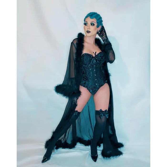 Непрозорі панчохи з бантом Leg Avenue, чорний/рожевий