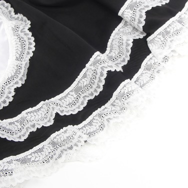 Костюм покоївки Star Night боді, міні спідниця з мереживом, обруч, чорний-білий, M