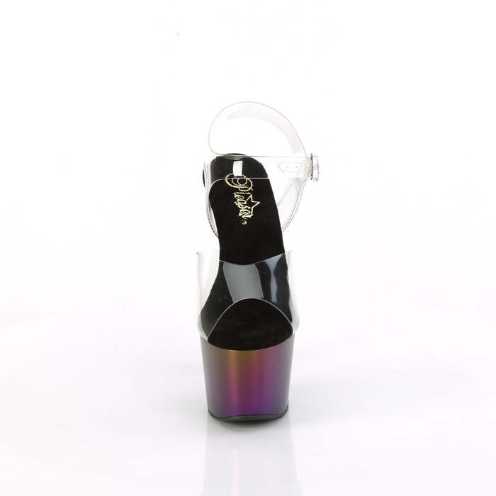 Босоніжки Adore-708MCH *7 дюймів на підборах, 2 3/4 дюйма з ремінцем на щиколотці PF, прозорі/фіолетові