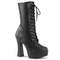 Чоботи Pleaser Electra-1020 на підборах 5 дюймів, ботильйони до щиколотки 1 1/2 дюйма, чорні, з веганської шкіри/чорні