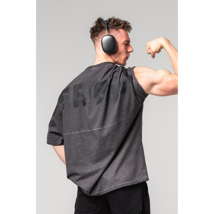 Футболка Nebbia Washed-off Oversized Heavyweight Cotton T-shirt NO SHORTCUTS Black 369