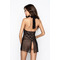 Пеньюар із ажурними вставками Passion TARANEE CHEMISE чорний, S/M