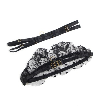 Комплект черного сексуального кружевного белья Star Night с поясом для чулок, M (без коробки)