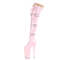 Boots Pleaser Beyond-3028, каблук 10 дюймов, высота 6 1/4 дюйма, высокие сапоги до бедра, шнуровка спереди, молния сбоку, нежно-розовый