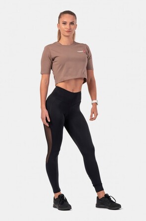 Топ Minimalist Logo NEBBIA crop top 600 Brown
