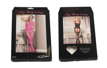 Бодістокінг з імітацією панчох та леопардовим візерунком Star Night рожевий, XS-M