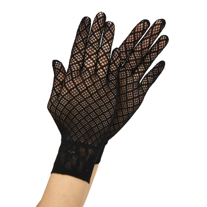 Рукавички з геометричним візерунком завдовжки до зап'ястя BACI Diamond Jacquard Glove, чорний