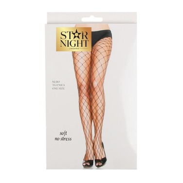 Колготки в крупную сетку Star Night Pantyhose черный, XS-M