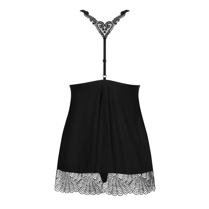 Бебідол Obsessive Chiccanta babydoll & thong black L/XL