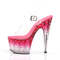 Босоніжки Pleaser Stardust-708T на підборах 7 дюймів, ремінець на щиколотці 2 3/4 дюйма з п'ятидюймовою підошвою та шипами, прозорі/рожеві