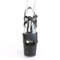 Босоніжки Pleaser Adore-724 на підборах 7 дюймів, з відкритим носком 2 3/4 дюйма та перехресними ремінцями, чорні, веганська шкіра/чорний колір