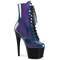 Ботинки Pleaser Adore-1020SHG. Каблук 7 дюймов, высота ботинок 6 см, шнуровка PF 6 3/4 дюйма, молния сбоку, цвет: синий/фиолетовый.
