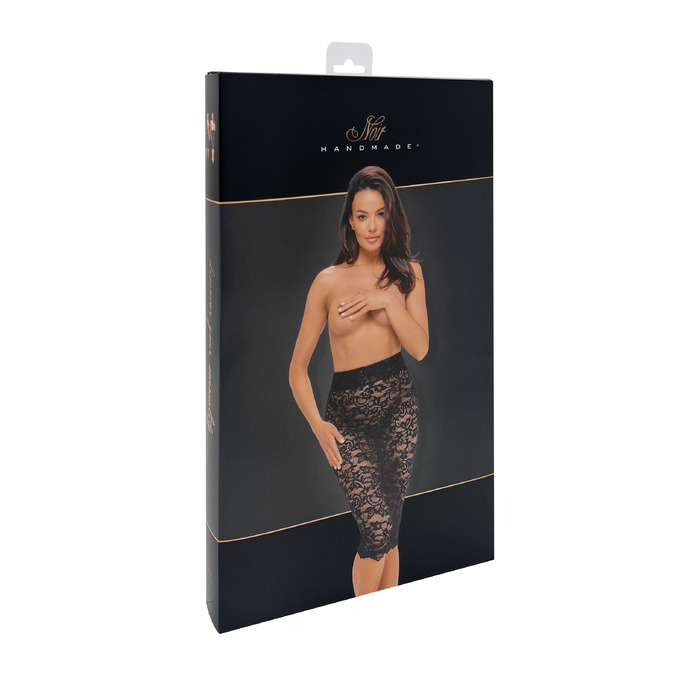 Юбка кружевная, Noir Handmade F302 Ambivalence, со шнуровкой, черная, размер М