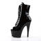 Ботильоны Pleaser Adore-1021, каблук 7 дюймов, высота 2 3/4 дюйма, открытый носок, шнуровка, боковая молния, чёрные