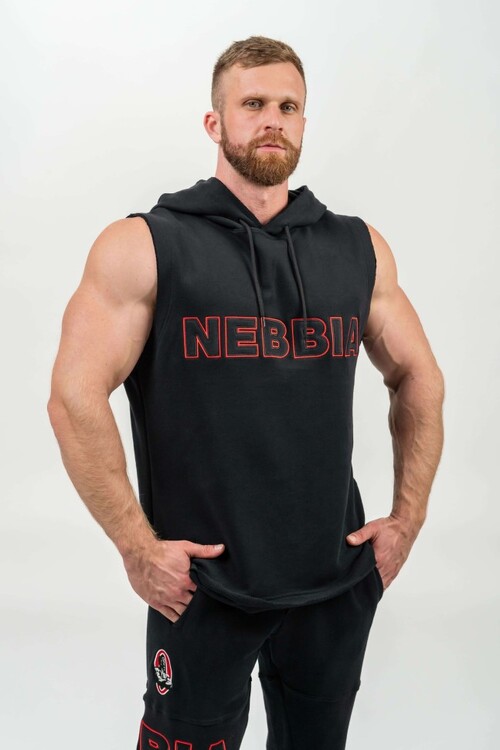 Безрукавка Nebbia Sleeveless Hoodie Sweatshirt IRON BEAST Black 710