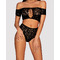 Комплект мереживний топ і трусики Obsessive Inessita set Black XL / XXL