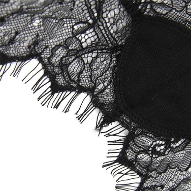 Мереживні трусики StarNight з вирізом ззаду та атласним бантом, чорні, XS-S