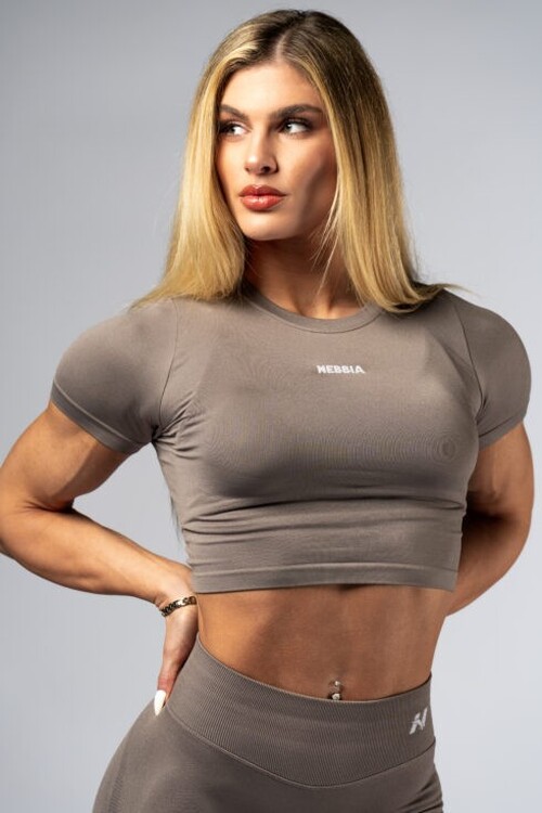 Топ Nebbia Seamless Short-Sleeve Top POWER Light Brown ASH 891