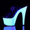 Шльопанці Pleaser Adore-702UV на підборах 7 дюймів, шльопанці 2 3/4 дюйма з PF, прозорі/білі