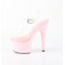 Босоніжки Pleaser Adore-708 на підборах 7 дюймів, босоніжки з ремінцем на щиколотці 2 3/4 дюйма, прозорі/рожеві