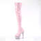 Сапоги Pleaser Bejeweled-3000-7, каблук 7 дюймов, эластичные, 2 3/4 дюйма, с армейским ремешком, боковая молния, нежно-розовый