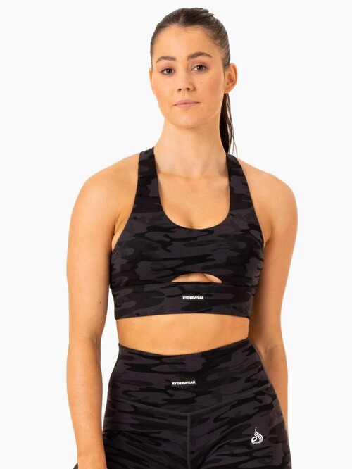 Топ Base Racer Back Sports Bra - Black Camo