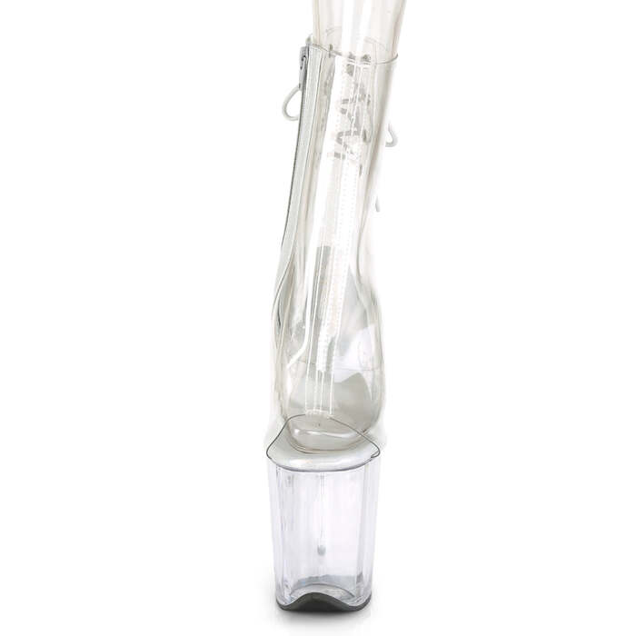 Ботинки Flamingo-1018C *Каблук 8 дюймов, 4 дюйма, открытый носок/пятка, боковая молния, прозрачный