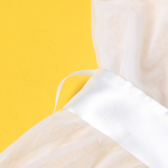 Халат Star Night с рюшами и поясом, белый, M-L