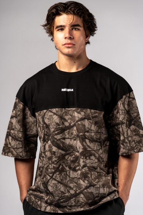 Футболка Nebbia Oversized Tee POWER Light Brown Camo 898