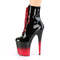 Чоботи Pleaser Flamingo-1020BR-H на підборах 8 дюймів, двоколірні черевики на шнурівці 4 дюйми PF, блискавка збоку, чорні/червоні
