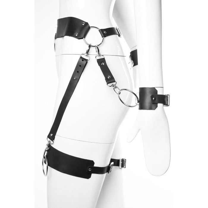 Гартери з наручниками модель 'G 38.1', екошкіра, ручна робота