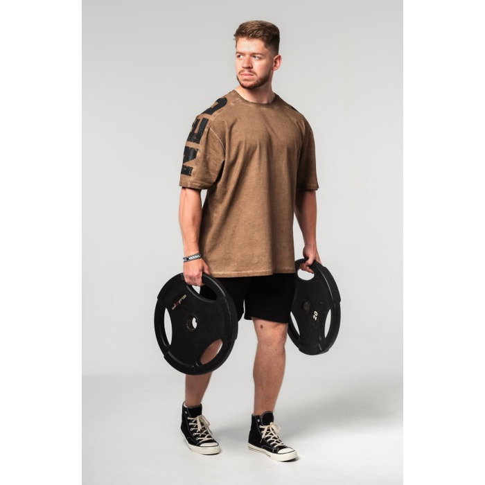 Футболка Nebbia Washed-off Oversized T-shirt LIFTING CLUB Light Brown 368