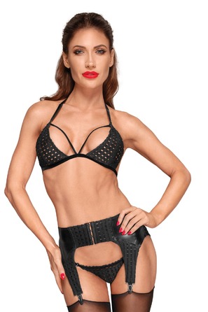 Пояс для чулок с декоративными вставками Noir Handmade F178 черный, L