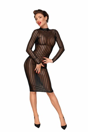 Платье прозрачное в полоску Noir Handmade F182 черное, XL