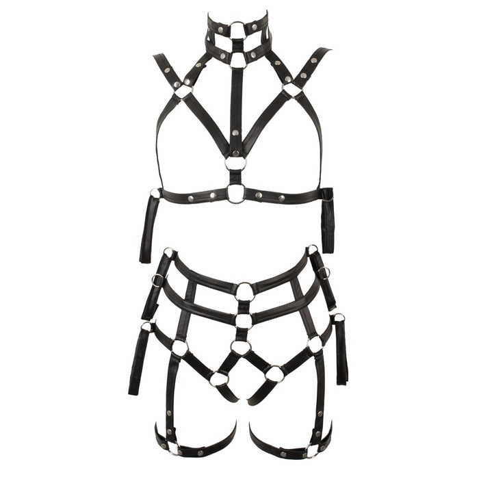 Збруя з фіксацією рук до тіла Bad Kitty чорна Bondage Set L/XL