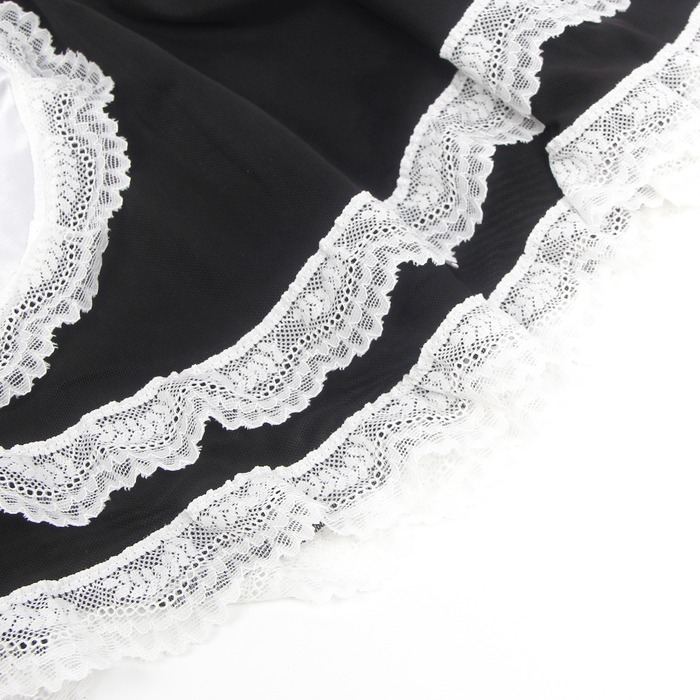 Костюм покоївки Star Night боді, міні спідниця з мереживом, обруч, чорний-білий, M