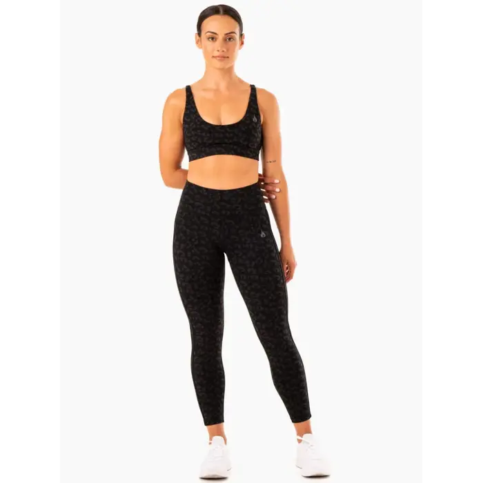Леггинсы Ryderwear Evolution High Waisted Scrunch Leggings - Black Leopard