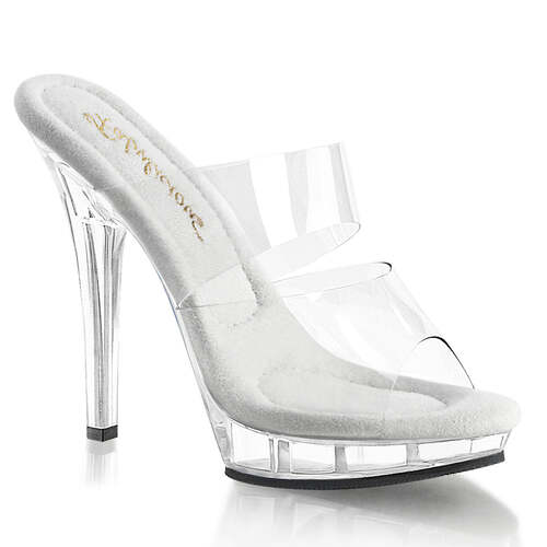 Шлёпанцы Lip-102, каблук 5 дюймов, двухполосный PF-слайд 3/4 дюйма, прозрачные