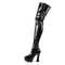 Чоботи Pleaser Electra-3000Z на підборах 5 дюймів, чоботи до стегна 1 1/2 дюйма, чорні