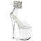 Босоніжки Pleaser Flamingo-824RS *8-дюймовий каблук, 4-дюймові босоніжки з PF стразами, блискавка ззаду, прозорі