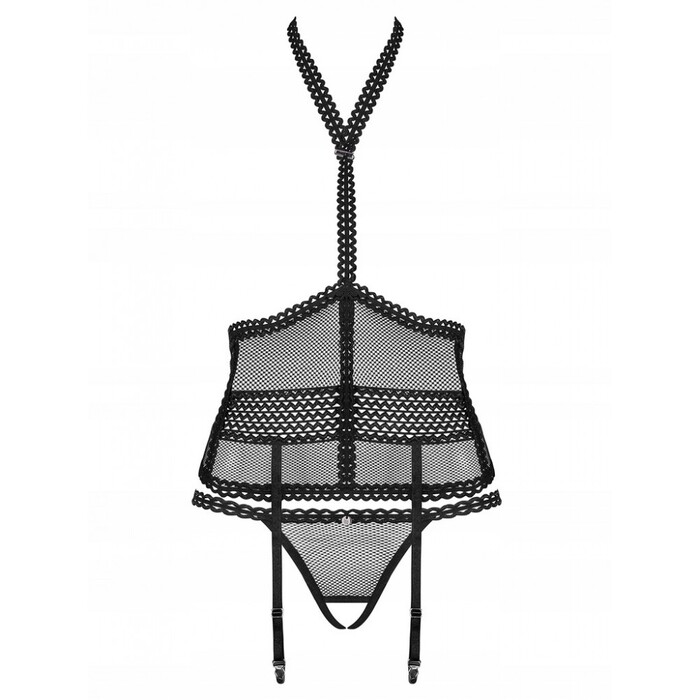 Корсет еротичний Obsessive Strapelie corset & thong S/M