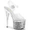 Босоножки Pleaser Esteem-708LG *Каблук 7 дюймов, ремешок на щиколотке 3 дюйма, прозрачный/серебристый