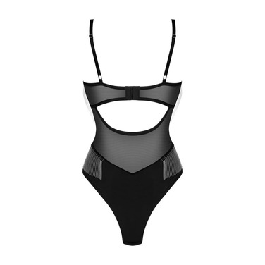 Боди Obsessive Milladis с серебрянными подвесками, черный, M/L