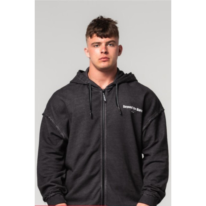 Кофта Nebbia Washed-off Zip Up Hoodie GYM BRO Black 362