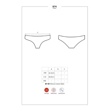 Мереживні трусики Obsessive 874-PAN-2 молочні, L/XL