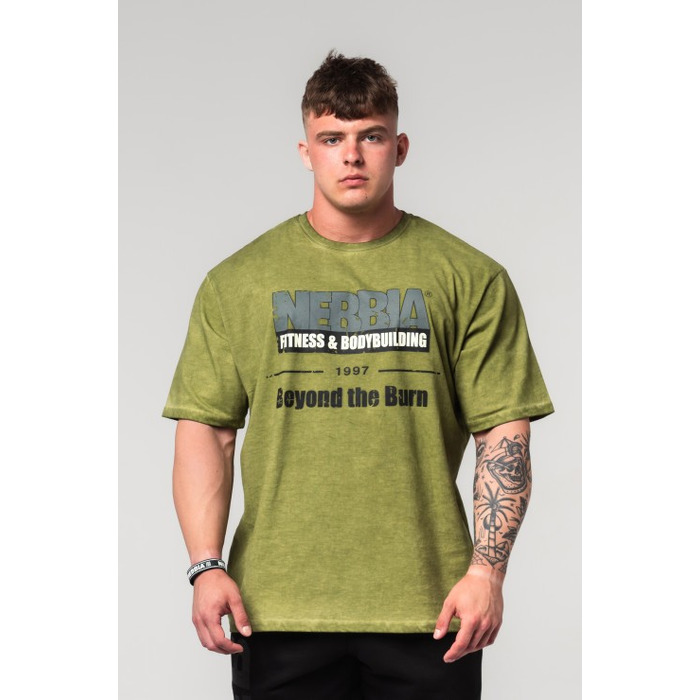 Футболка Nebbia Washed-off Oversized T-shirt HERITAGE Green 355
